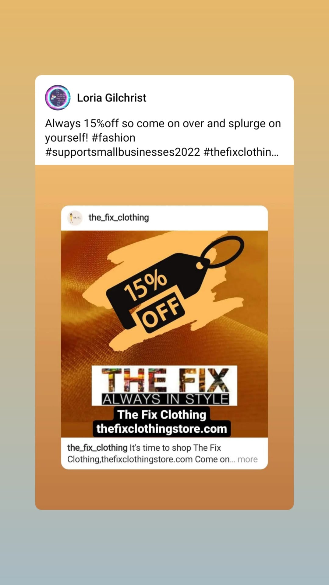 15 Percent off - The Fix Clothing