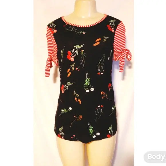 Black Floral Top - The Fix Clothing