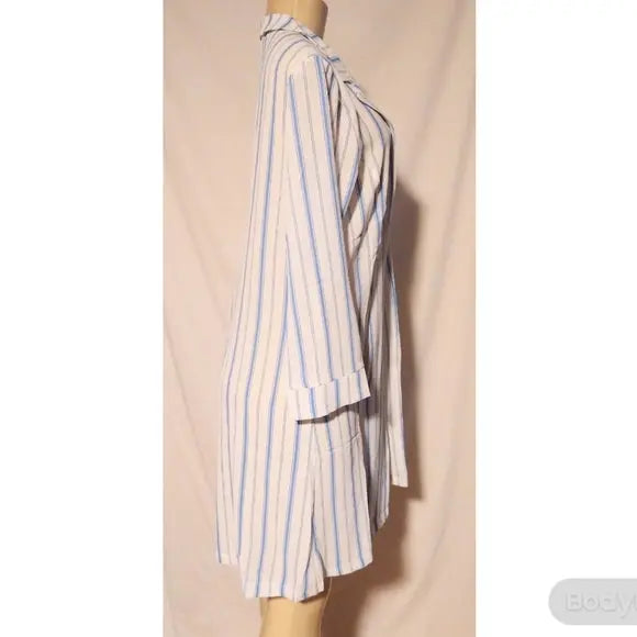Blue Pin Striped Cardigan - The Fix Clothing