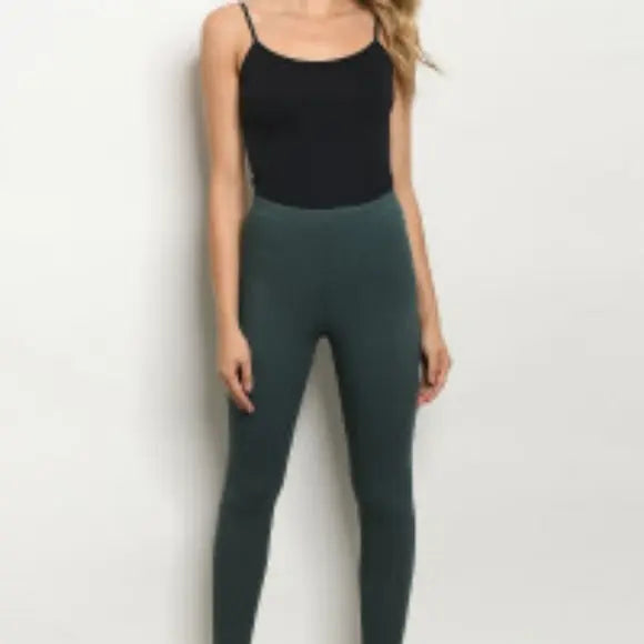 Olive Knit Leggings - The Fix Clothing