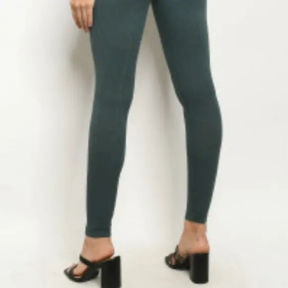 Olive Knit Leggings - The Fix Clothing