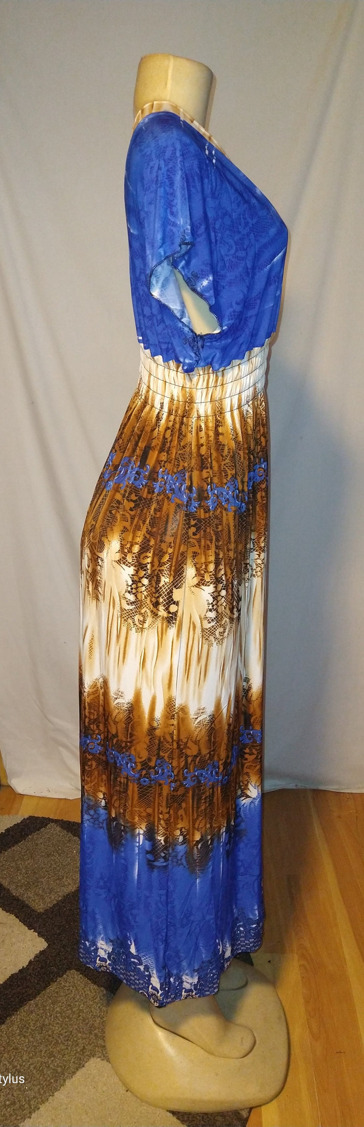 Tie Dyed Maxi Dress Blue - The Fix Clothing