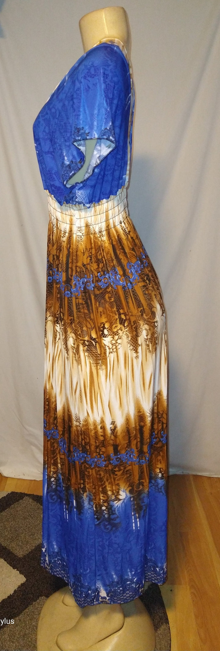 Tie Dyed Maxi Dress Blue - The Fix Clothing