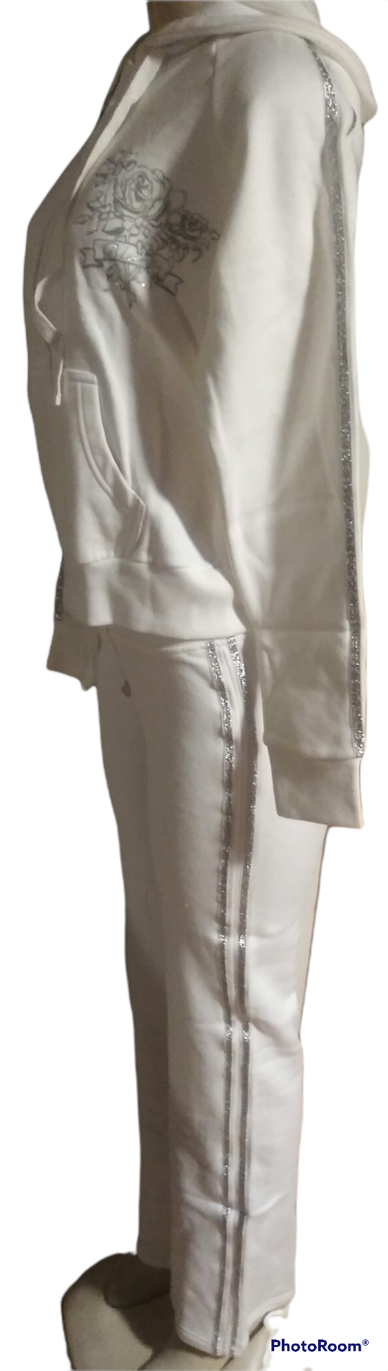 White and Silver Jumpsuit - The Fix Clothing