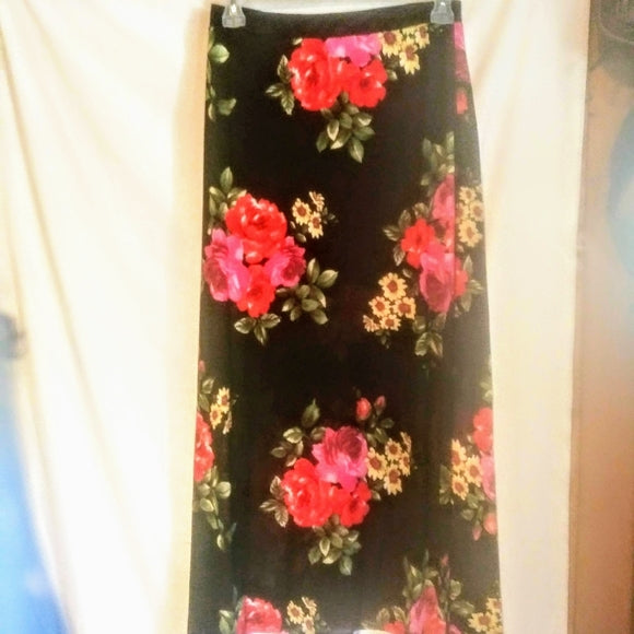 Red Floral Maxi Skirt - The Fix Clothing