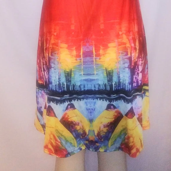 Red Summer Art Dress - The Fix Clothing