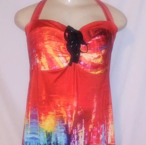 Red Summer Art Dress - The Fix Clothing